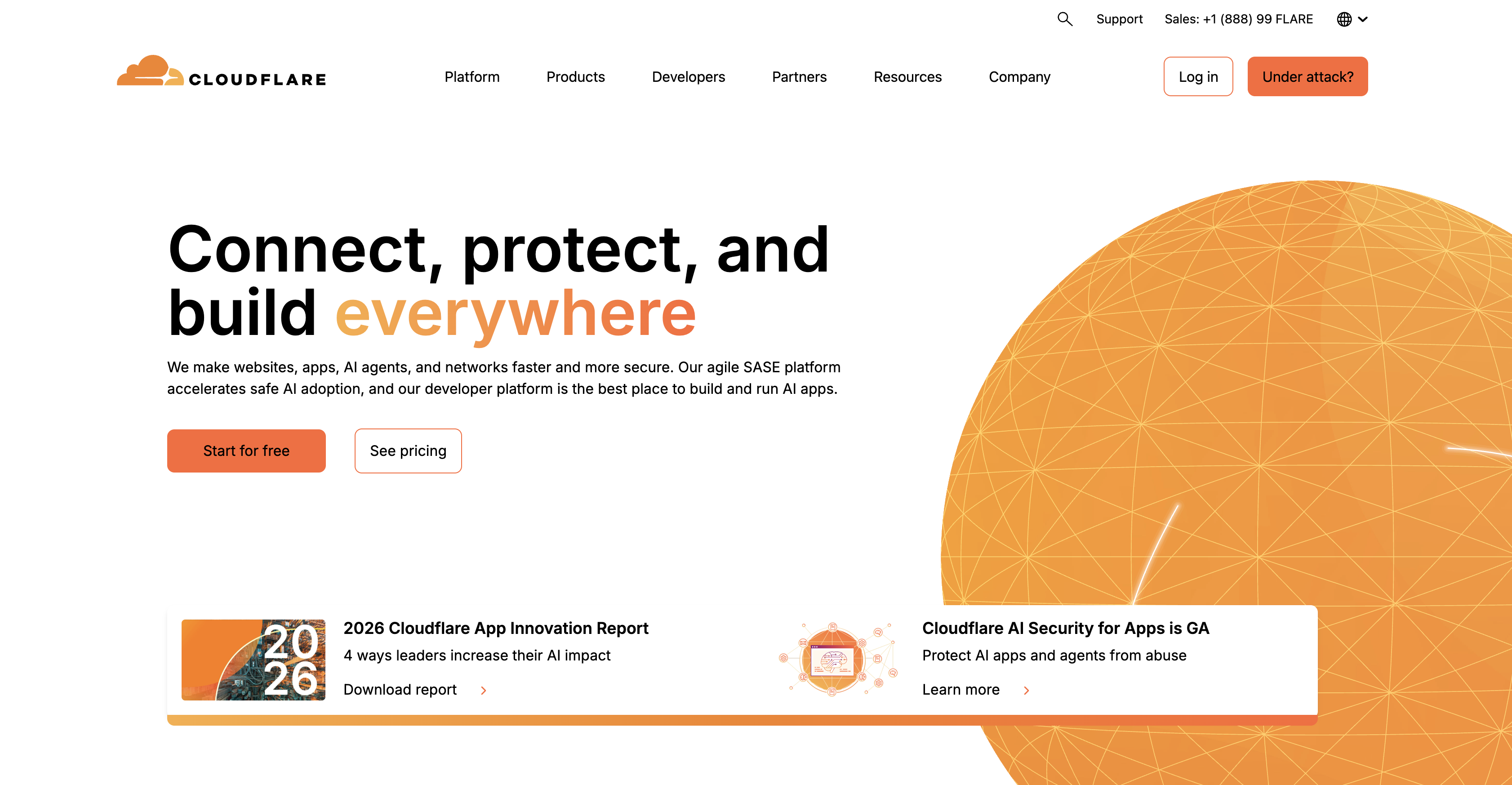 Cloudflare logo representing protected streaming infrastructure.