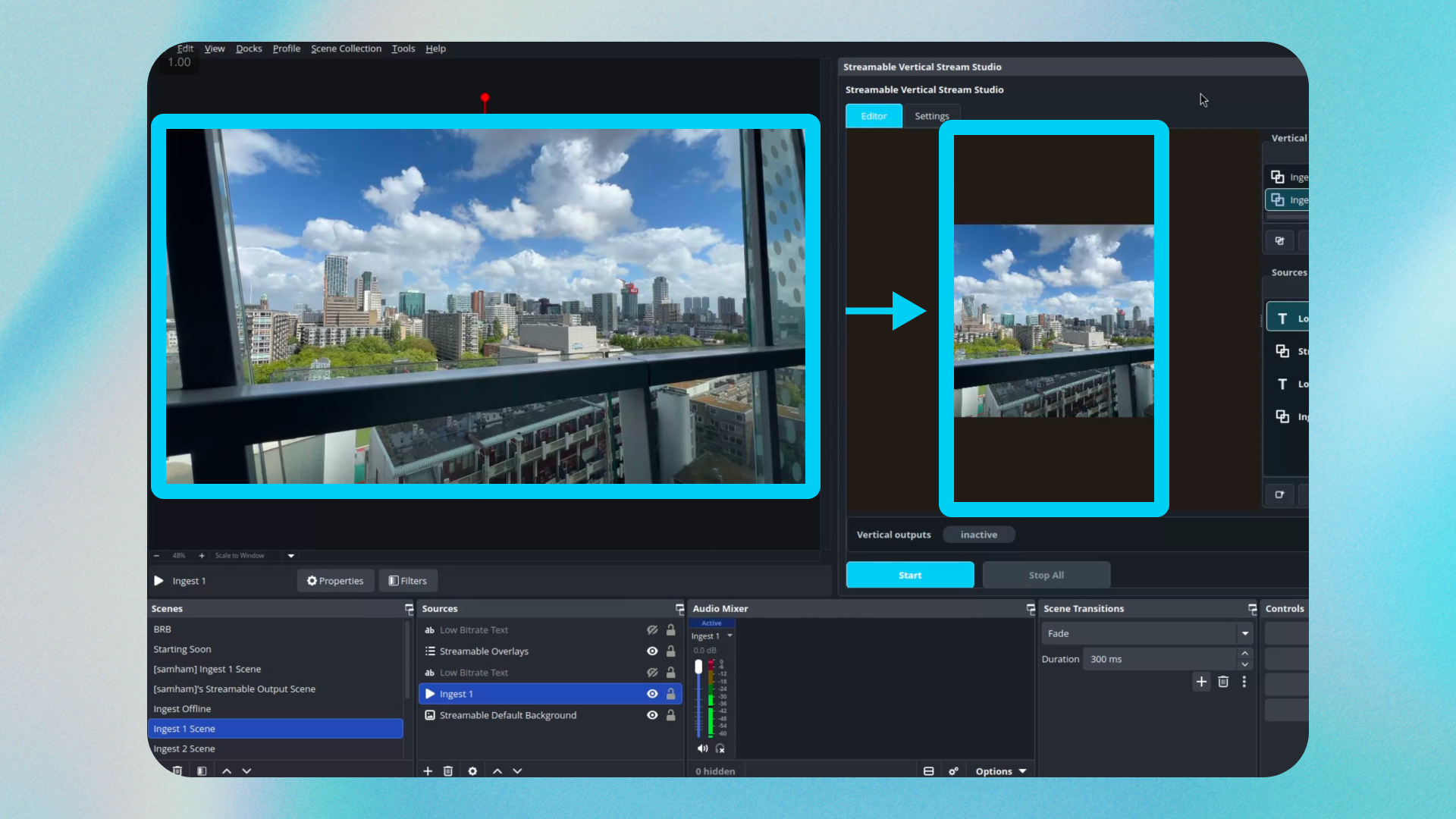 Horizontal and vertical streaming formats side by side.